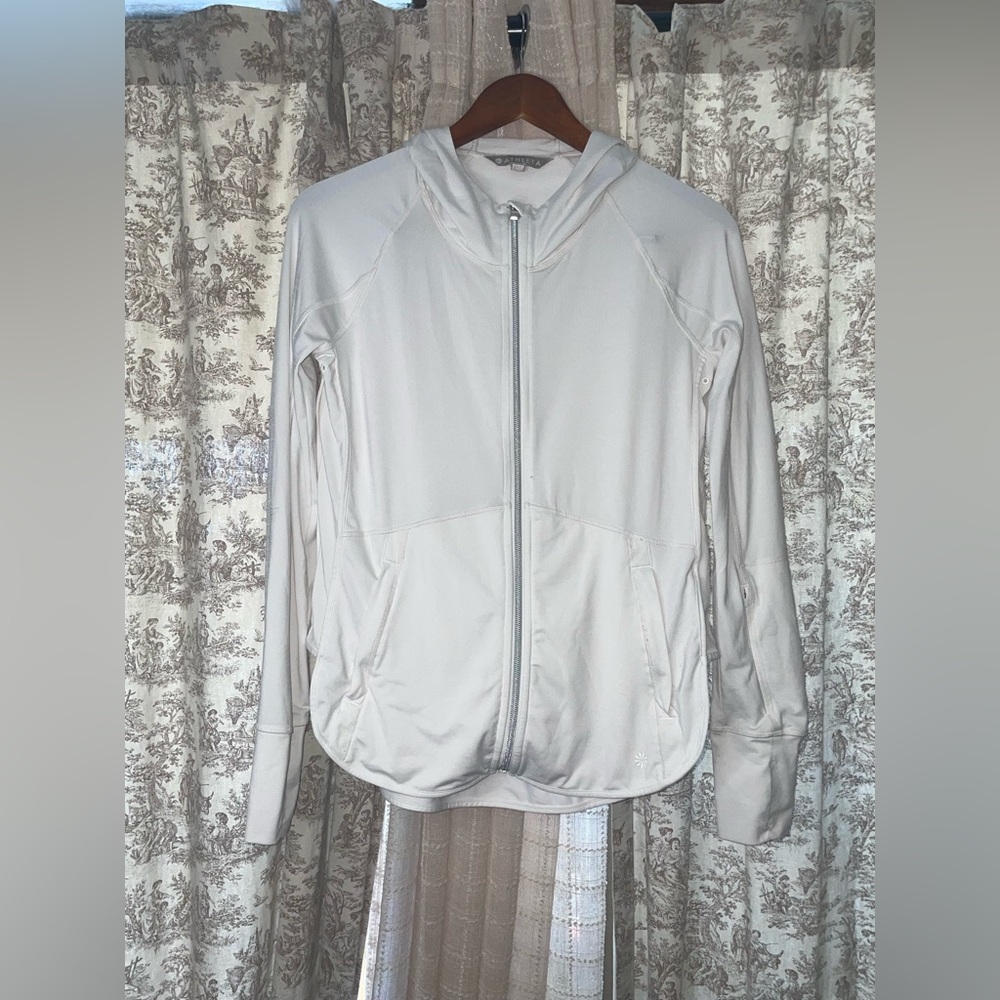 Athleta white zip up hoodie